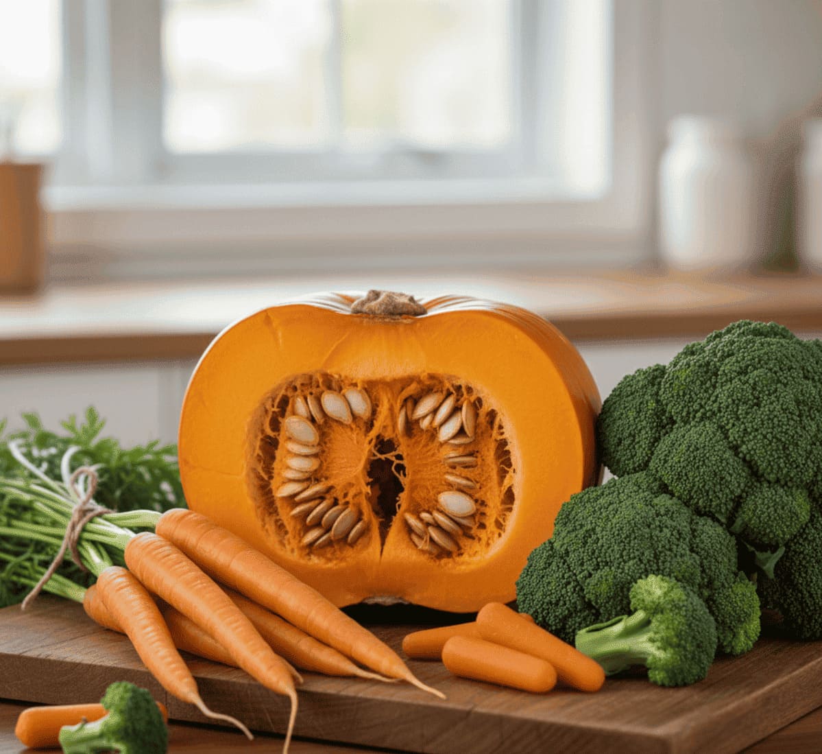 ฟักทอง แครอท บรอกโคลี ผักสามสี มะเร็ง ประกันมะเร็งวิริยะ